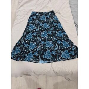 Croft & Barrow‎ Blue Floral Paisley Print Maxi Skirt Size 8 Women's